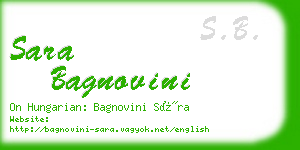 sara bagnovini business card
